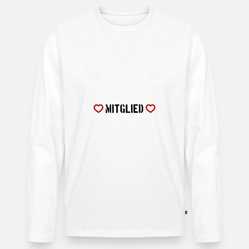 Mitglied Herz - Männer Premium Bio Langarmshirt - Weiß