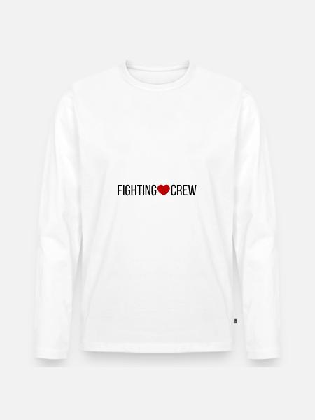 Fighting Crew Herz - Männer Premium Bio Langarmshirt - Weiß