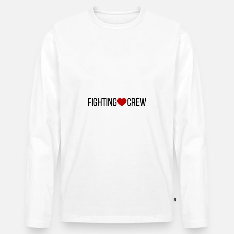 Fighting Crew Herz - Männer Premium Bio Langarmshirt - Weiß
