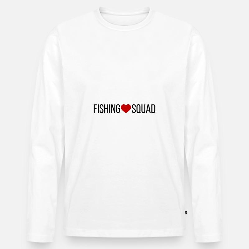 Fishing Squad Herz - Männer Premium Bio Langarmshirt - Weiß