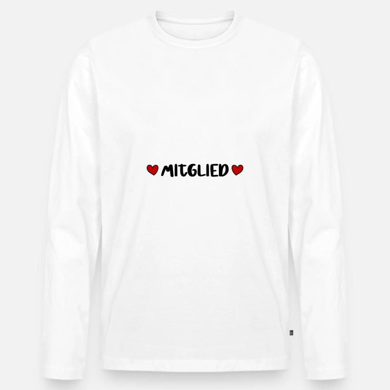 Mitglied Herz - Männer Premium Bio Langarmshirt - Weiß