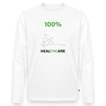 THC Formel - Männer Premium Bio Langarmshirt - Weiß - Vorne - Nico (187cm)
