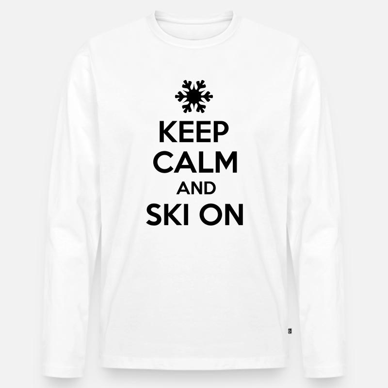 Ski - Männer Premium Bio Langarmshirt - Weiß