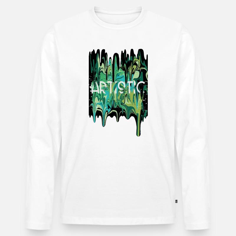 Kunstkunst coulure - Männer Premium Bio Langarmshirt - Weiß