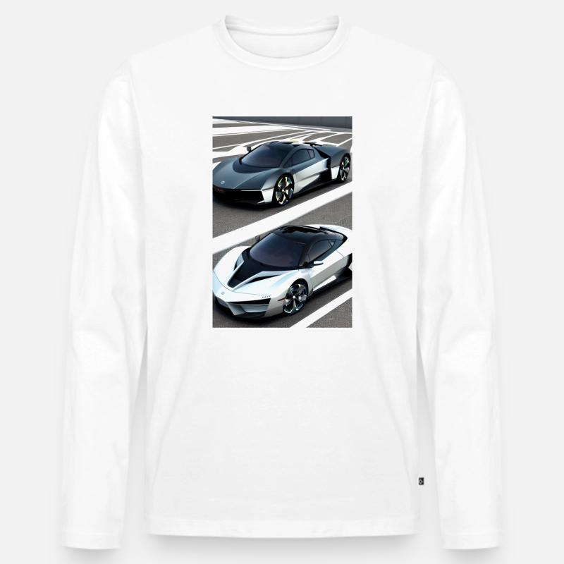 Auto - Männer Premium Bio Langarmshirt - Weiß