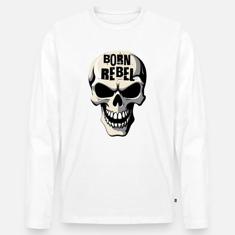 Schädel von Helfspawn - Männer Premium Bio Langarmshirt - Weiß