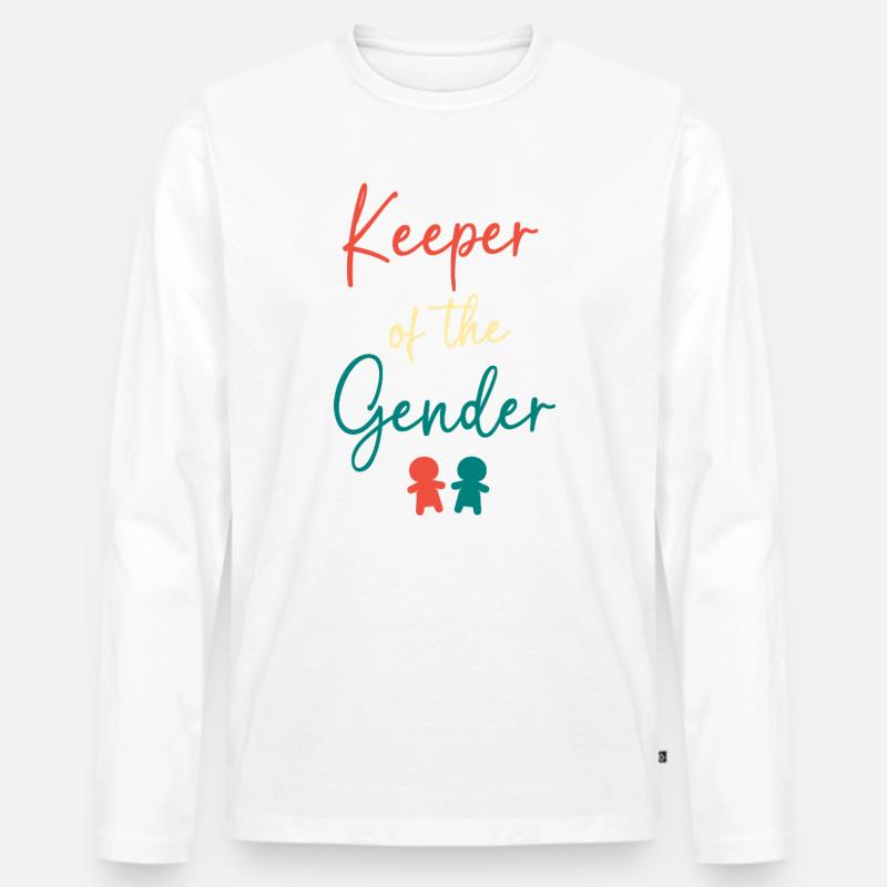 Werdende Mutter Weihnachten Gender Reveal - Männer Premium Bio Langarmshirt - Weiß