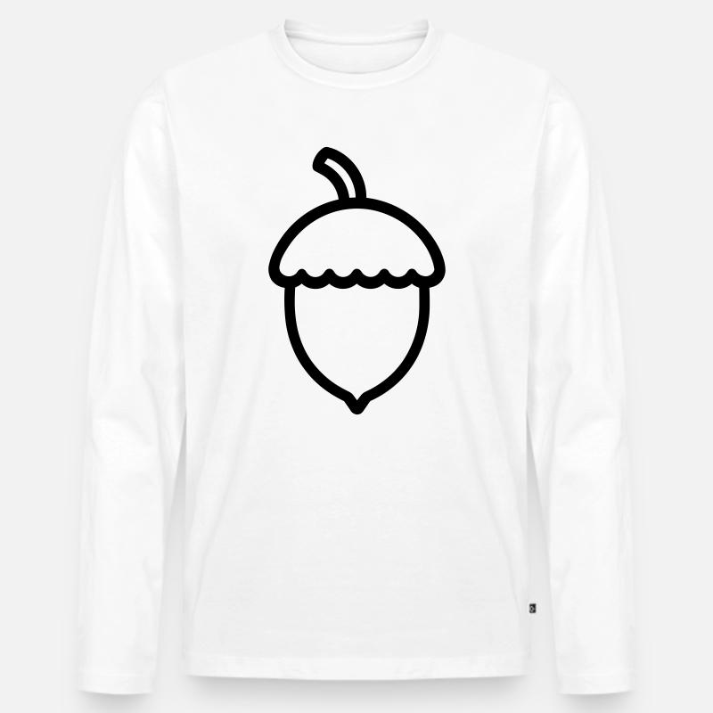 Eiche - Männer Premium Bio Langarmshirt - Weiß