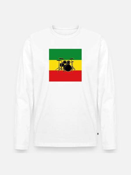 Reggae Drums - Men's Premium Organic Long Sleeve Shirt - white