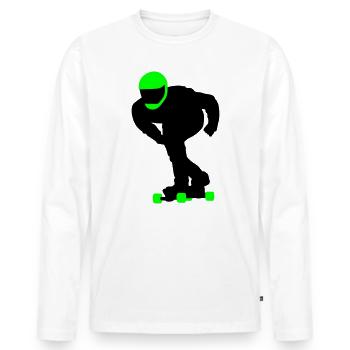 Longboard - T-shirt manches longues Premium bio Homme - blanc - Devant - Nico (187cm)