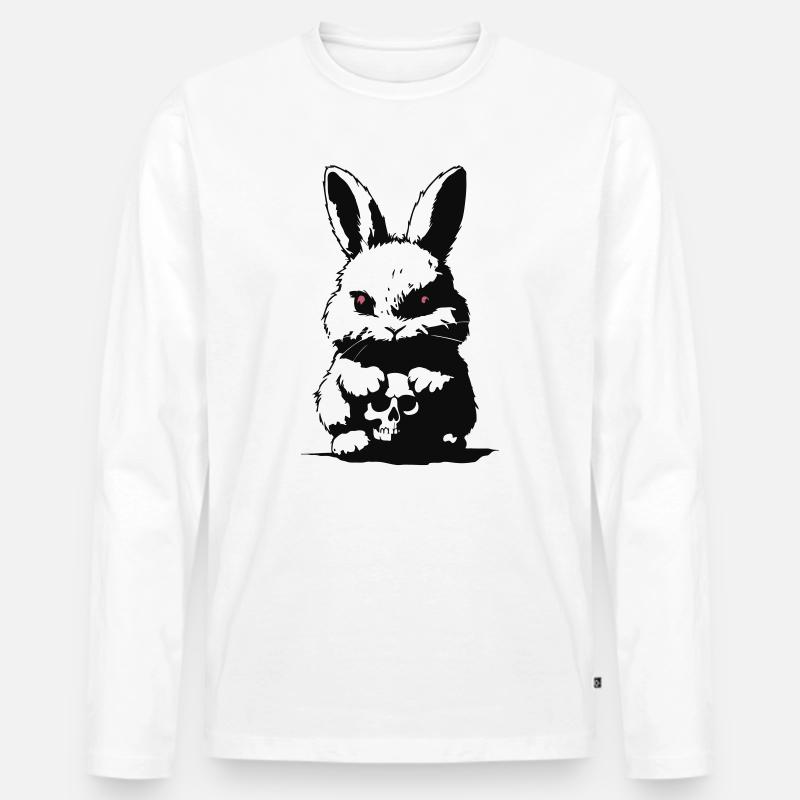 Grumpy bunny - Männer Premium Bio Langarmshirt - Weiß