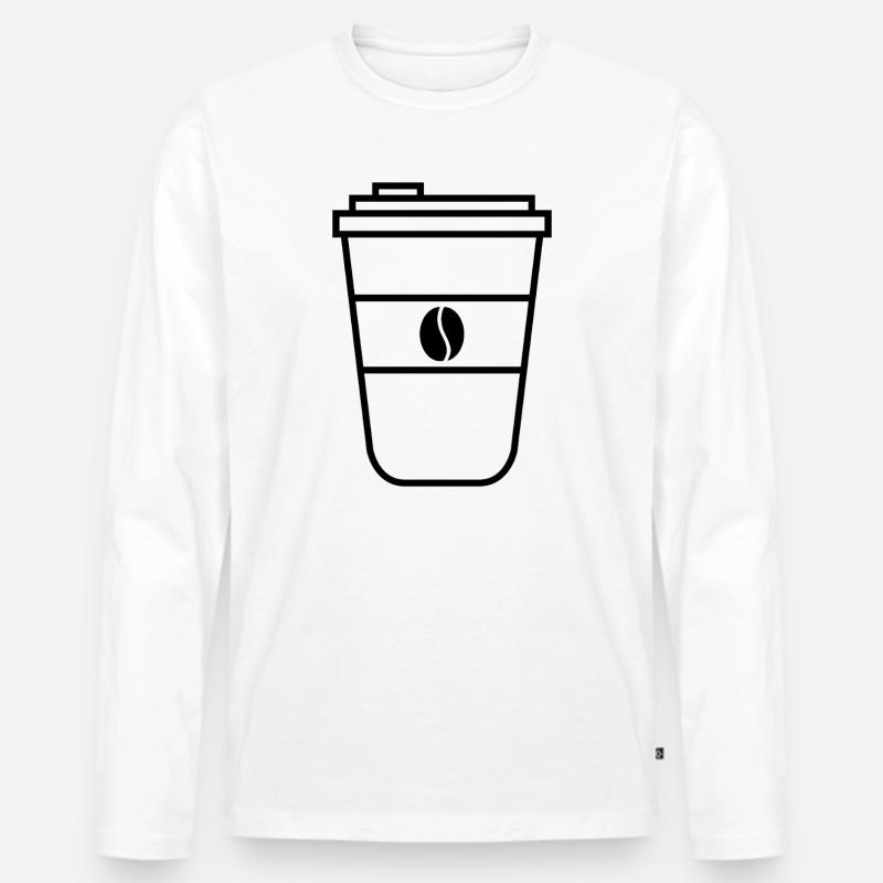 Kaffeetasse - Männer Premium Bio Langarmshirt - Weiß