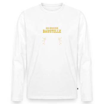 Keine Zeit ich muss zur Baustelle M.A. Architektur - Männer Premium Bio Langarmshirt - Weiß - Vorne - Nico (187cm)