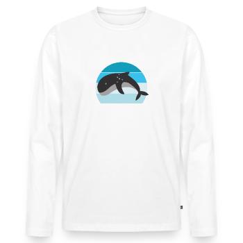 Ostsee 2024 Urlaub Ich liebe das Meer Wale Retten - Männer Premium Bio Langarmshirt - Weiß - Vorne - Nico (187cm)