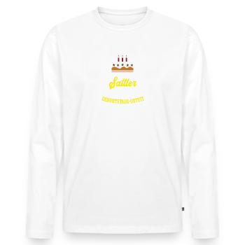 Sattler Geburtstag Geburtstagsgeschenk Sattlerei - Männer Premium Bio Langarmshirt - Weiß - Vorne - Nico (187cm)