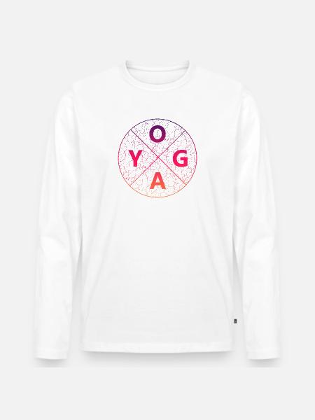 Yoga - Männer Premium Bio Langarmshirt - Weiß