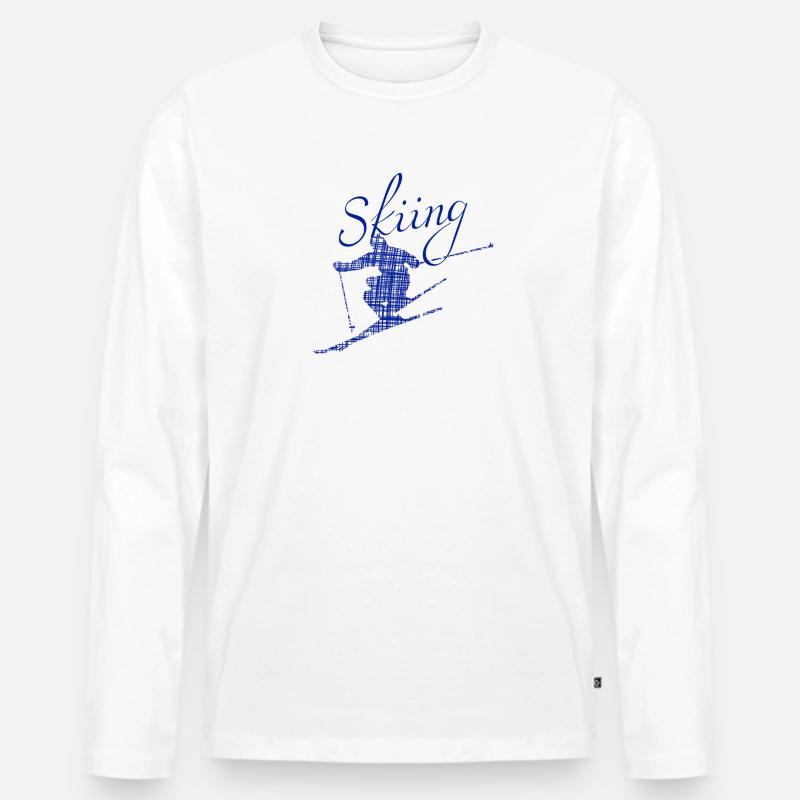 Skiing skiing - Männer Premium Bio Langarmshirt - Weiß