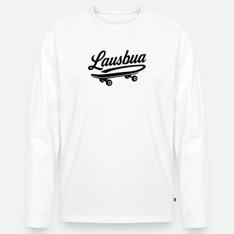 Lausbua - Männer Premium Bio Langarmshirt - Weiß