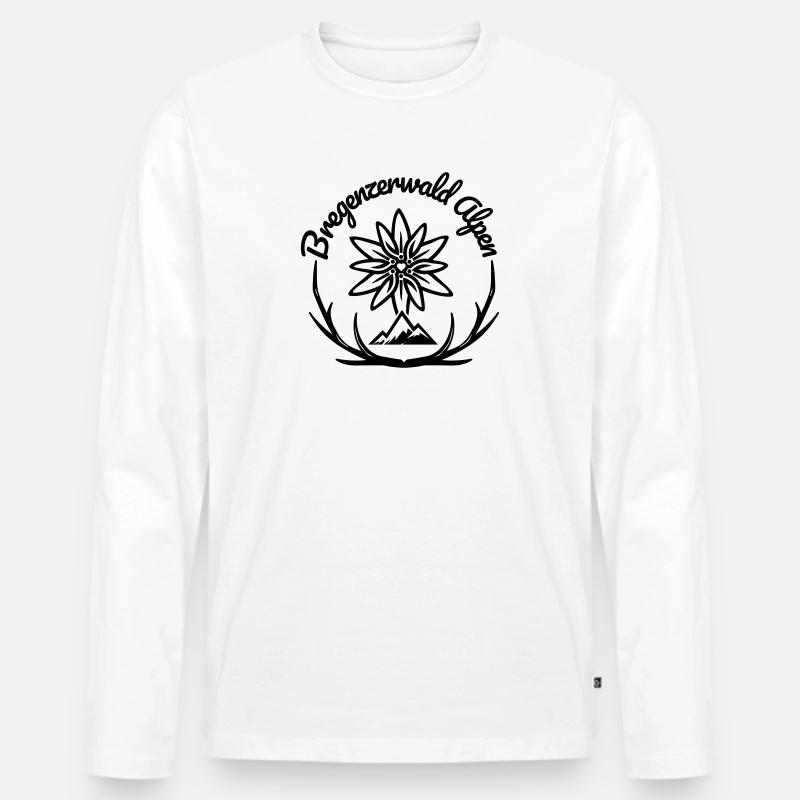 Bregenzerwald Alpen - Männer Premium Bio Langarmshirt - Weiß
