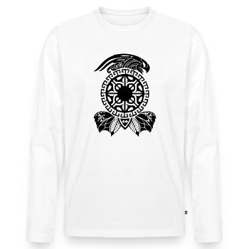 tatouage maori sur t-shirt - T-shirt manches longues Premium bio Homme - blanc - Devant - Nico (187cm)