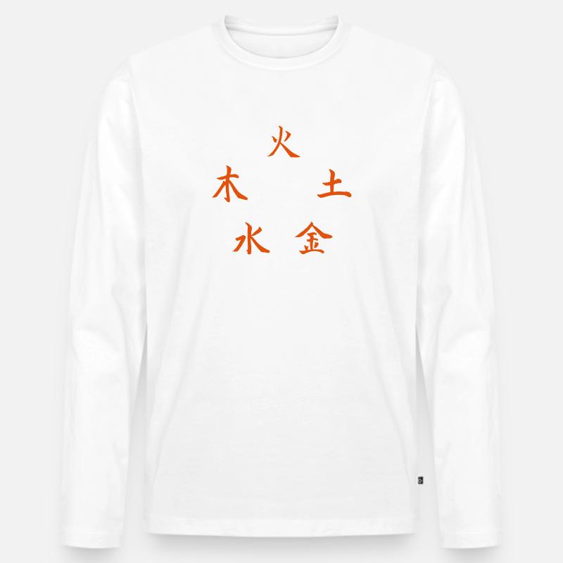 Five Elements - Männer Premium Bio Langarmshirt - Weiß