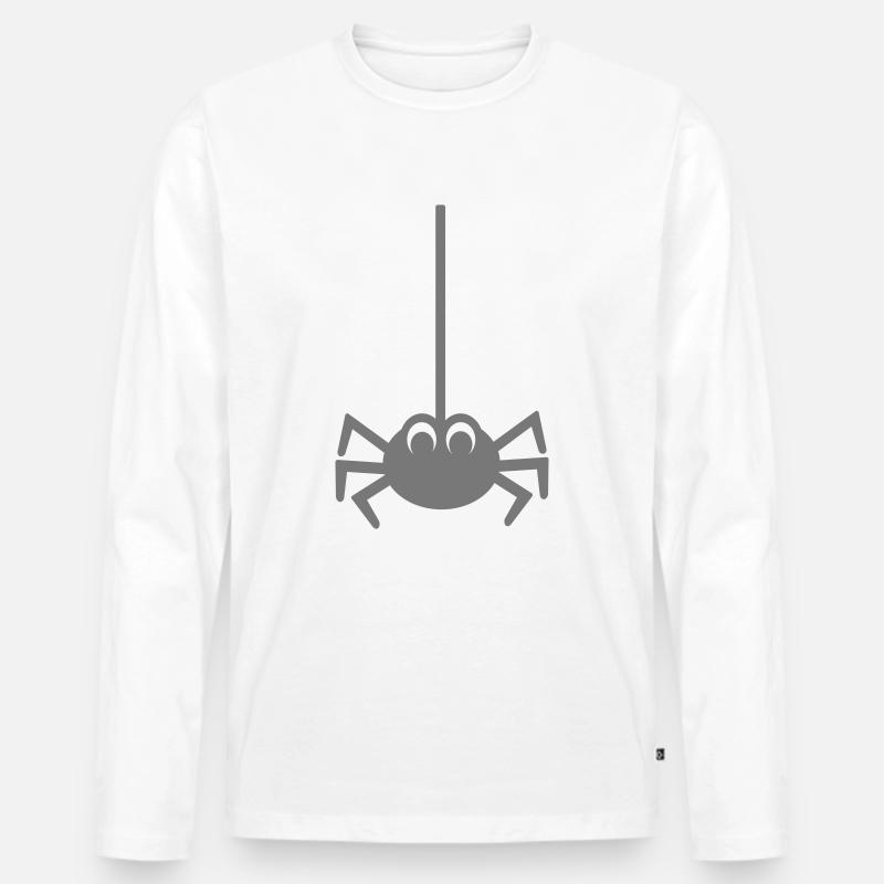 Spinne - Männer Premium Bio Langarmshirt - Weiß