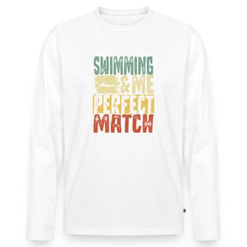 swimmer - Men's Premium Organic Long Sleeve Shirt - white - Front - Nico (187cm)