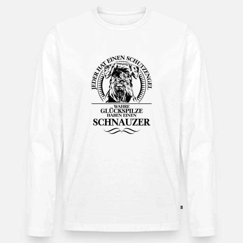 SCHNAUZER Schutzengel Hunde Spruch Wilsigns - Männer Premium Bio Langarmshirt - Weiß