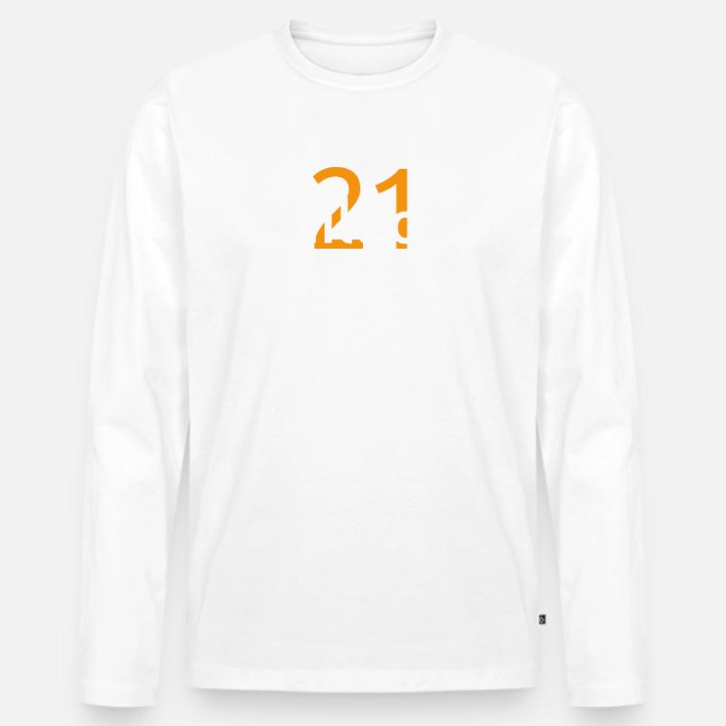 21 Million - Männer Premium Bio Langarmshirt - Weiß