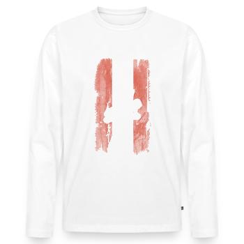 Austrian Flag and Astronomy - - Men's Premium Organic Long Sleeve Shirt - white - Front - Nico (187cm)