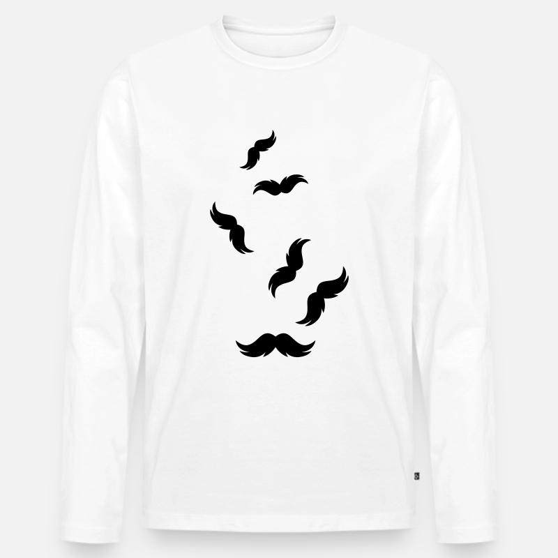 Schnurrbart symbol - Männer Premium Bio Langarmshirt - Weiß