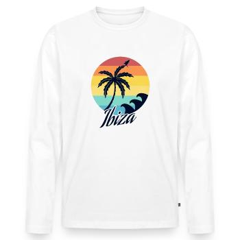 Ibiza - Men's Premium Organic Long Sleeve Shirt - white - Front - Nico (187cm)