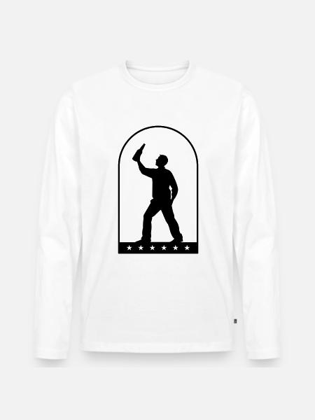Drinking Bottle of Beer - Men's Premium Organic Long Sleeve Shirt - white