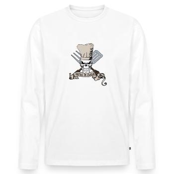 Maitre de Cuisine - Küchenchef Schädel - Männer Premium Bio Langarmshirt - Weiß - Vorne - Nico (187cm)