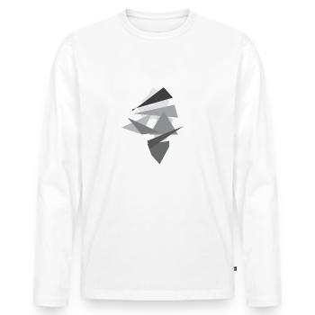 Raute - Männer Premium Bio Langarmshirt - Weiß - Vorne - Nico (187cm)