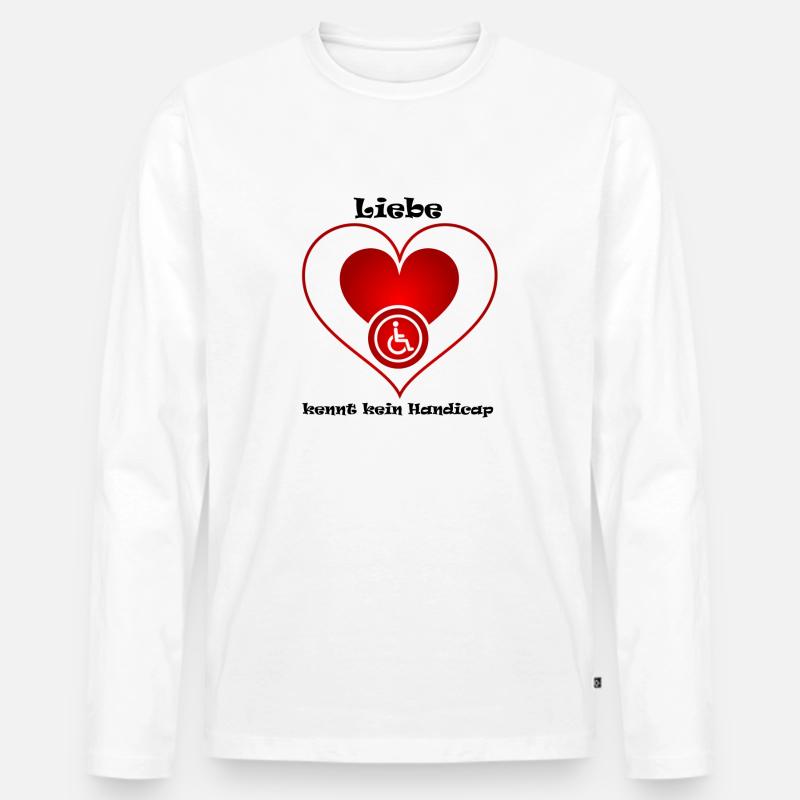 Liebe überwindet jedes Handicap - Männer Premium Bio Langarmshirt - Weiß