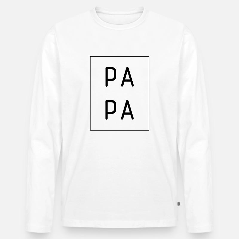 Papa - Männer Premium Bio Langarmshirt - Weiß