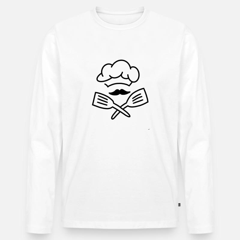 Kochen Küche Koch Restaurant - Männer Premium Bio Langarmshirt - Weiß