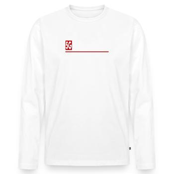 5G Bier saufen Zukunft Glücklich Biertrinker - Männer Premium Bio Langarmshirt - Weiß - Vorne - Nico (187cm)