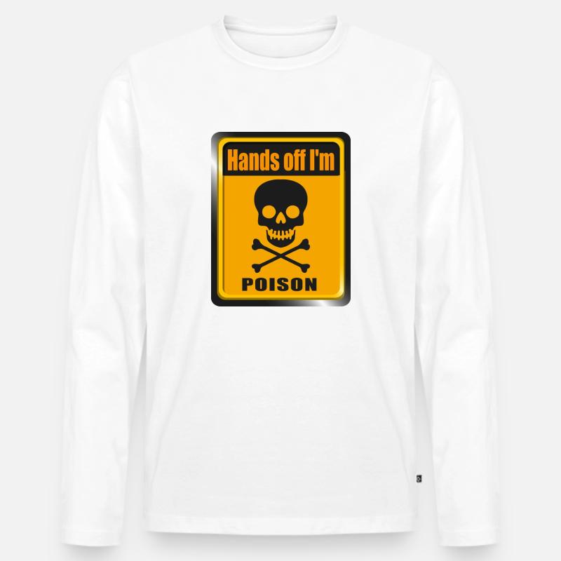 Hands off i'm Poison - Männer Premium Bio Langarmshirt - Weiß