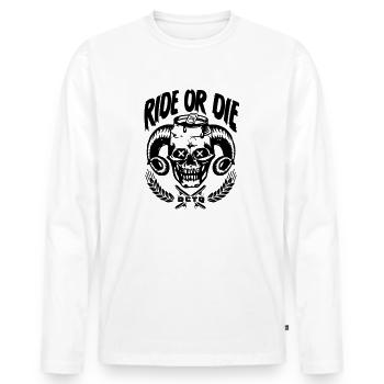 Ride or Die - T-shirt manches longues Premium bio Homme - blanc - Devant - Nico (187cm)