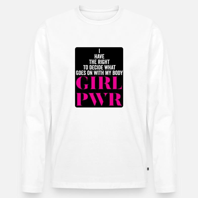 Mädchen-Power - Männer Premium Bio Langarmshirt - Weiß