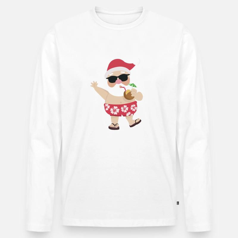 Weihnachtsmann süßer Sommer - Männer Premium Bio Langarmshirt - Weiß