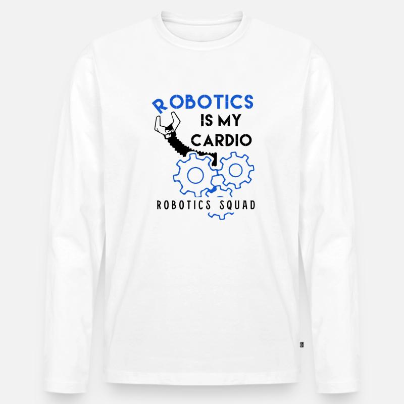 Robotik als Cardio Mechanic Engineering - Männer Premium Bio Langarmshirt - Weiß