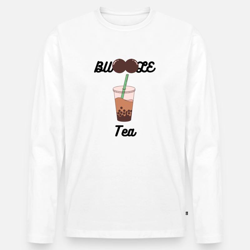 BubbleTea - Männer Premium Bio Langarmshirt - Weiß