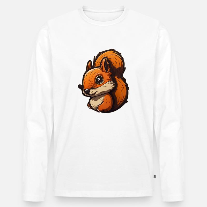Eichhörnchen - Männer Premium Bio Langarmshirt - Weiß