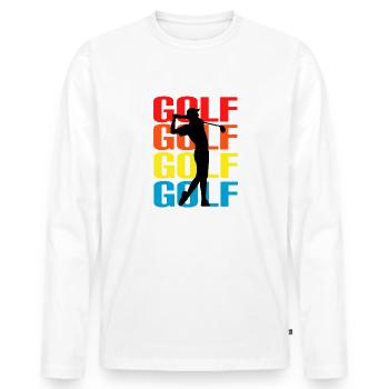 Golf Golf Fan Golf Lovers Golf Love Design coloré - T-shirt manches longues Premium bio Homme - blanc - Devant - Nico (187cm)