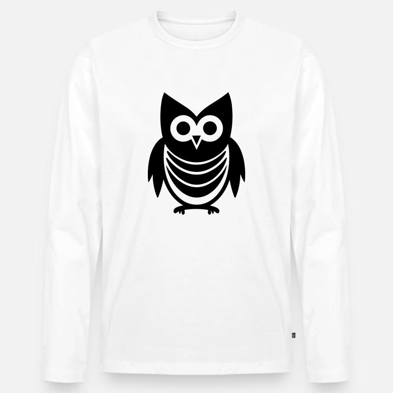 Steinkauz - Männer Premium Bio Langarmshirt - Weiß