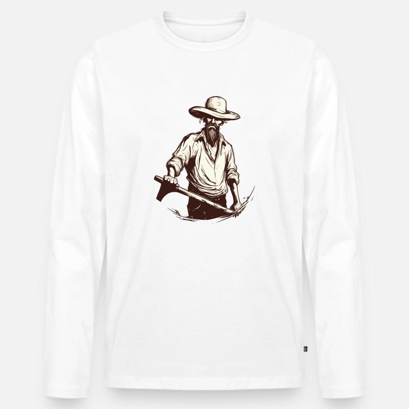 Wütender Bauer Nr. 2 - Männer Premium Bio Langarmshirt - Weiß