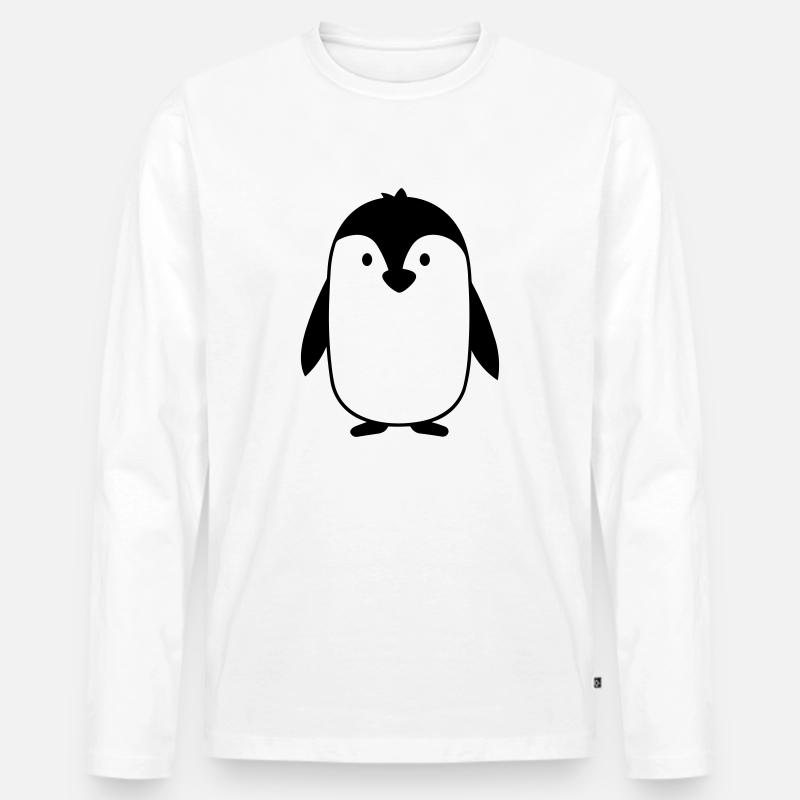 Pinguin - Männer Premium Bio Langarmshirt - Weiß
